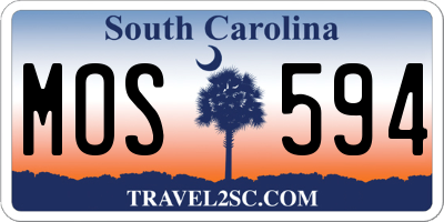 SC license plate MOS594