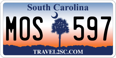 SC license plate MOS597
