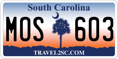 SC license plate MOS603