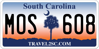 SC license plate MOS608