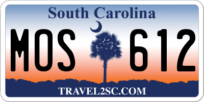 SC license plate MOS612
