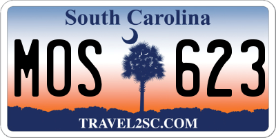 SC license plate MOS623