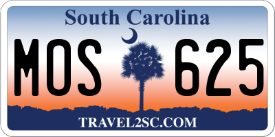 SC license plate MOS625