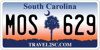 SC license plate MOS629