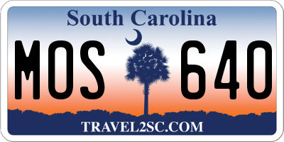 SC license plate MOS640