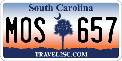 SC license plate MOS657