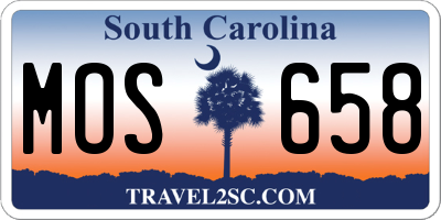 SC license plate MOS658