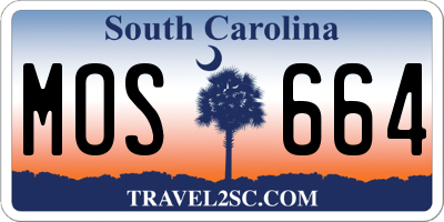 SC license plate MOS664
