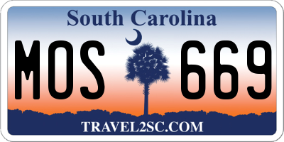 SC license plate MOS669