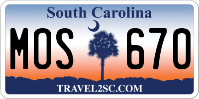 SC license plate MOS670