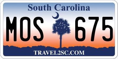 SC license plate MOS675
