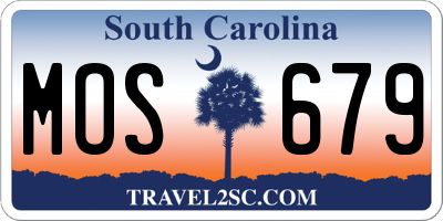 SC license plate MOS679