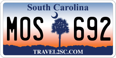 SC license plate MOS692