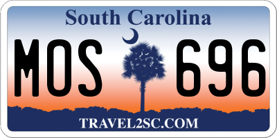 SC license plate MOS696