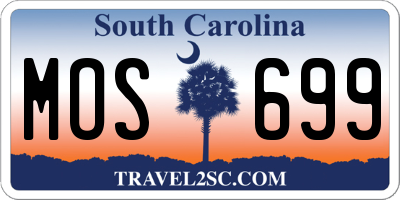 SC license plate MOS699