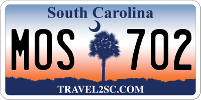 SC license plate MOS702
