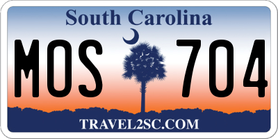 SC license plate MOS704