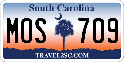 SC license plate MOS709