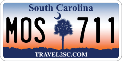 SC license plate MOS711