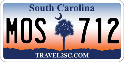 SC license plate MOS712