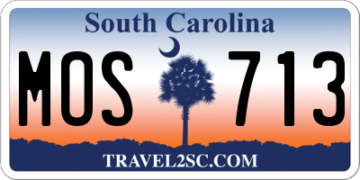 SC license plate MOS713