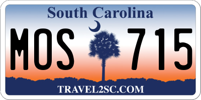 SC license plate MOS715