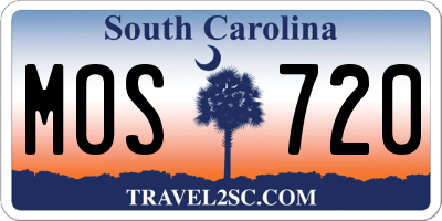 SC license plate MOS720