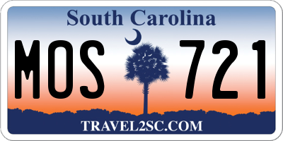 SC license plate MOS721