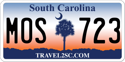 SC license plate MOS723