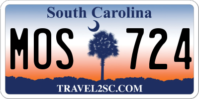 SC license plate MOS724