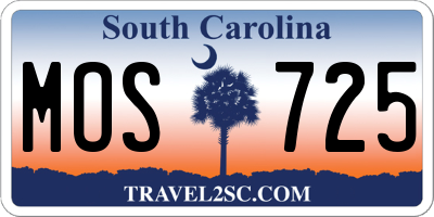 SC license plate MOS725