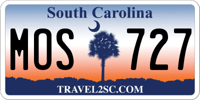 SC license plate MOS727