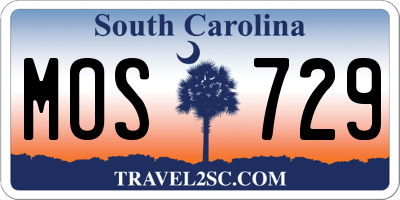 SC license plate MOS729