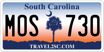 SC license plate MOS730