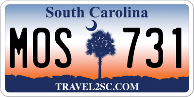 SC license plate MOS731