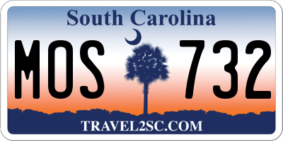 SC license plate MOS732