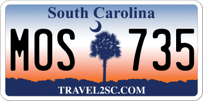 SC license plate MOS735