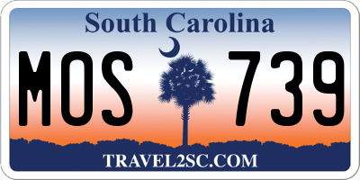 SC license plate MOS739
