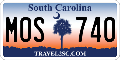 SC license plate MOS740