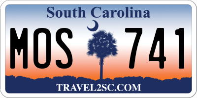 SC license plate MOS741