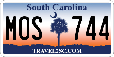 SC license plate MOS744