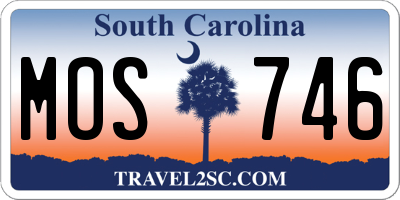 SC license plate MOS746