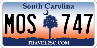 SC license plate MOS747