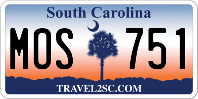 SC license plate MOS751
