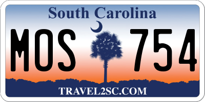SC license plate MOS754