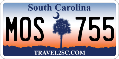 SC license plate MOS755