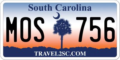 SC license plate MOS756