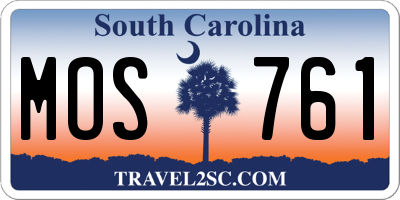 SC license plate MOS761
