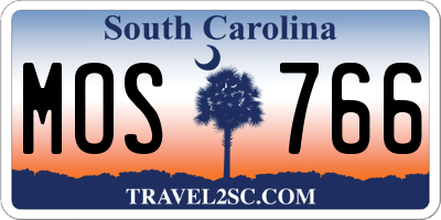 SC license plate MOS766