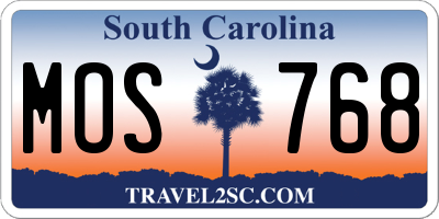 SC license plate MOS768
